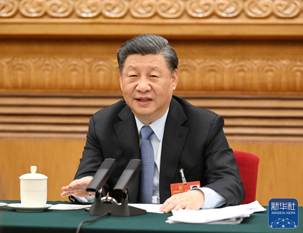 3月5日，中共中央总书记、国家主席、中央军委主席习近平参加他所在的十四届全国人大一次会议江苏代表团审议。新华社记者 李学仁 摄.jpg