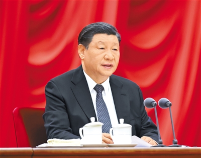 4月3日，学习贯彻习近平新时代中国特色社会主义思想主题教育工作会议在北京召开。中共中央总书记、国家主席、中央军委主席习近平出席会议并发表重要讲话。新华社记者 鞠 鹏摄.jpg